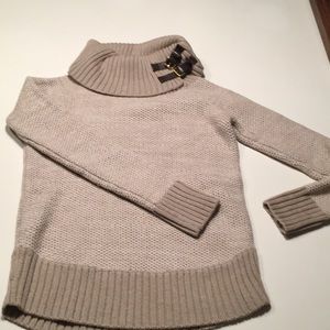 Italian Yarn Cowl Neck w/ Leather straps